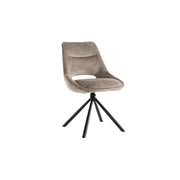 Set di 2 sedie YUMENA - Tessuto taupe - Piedi in metallo - Design compatto - Eleganza senza tempo e confortevole
