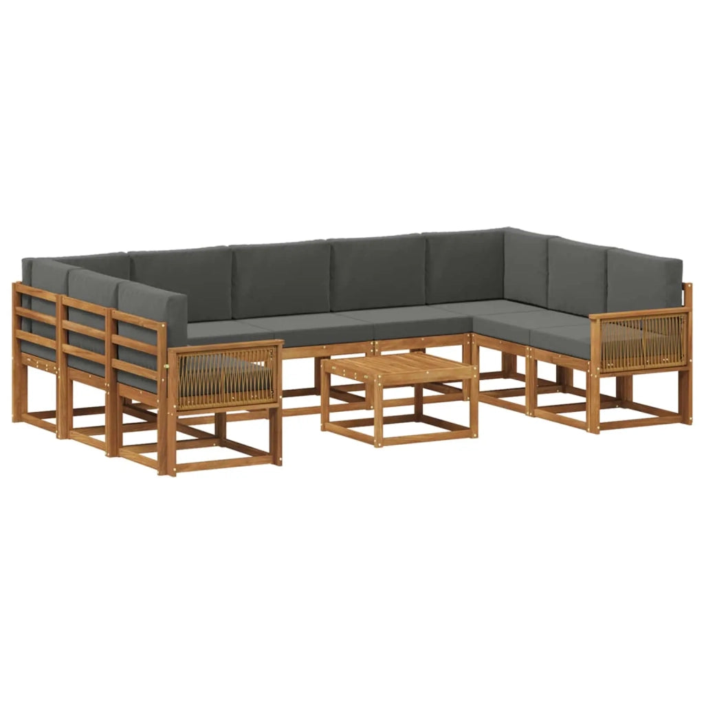Set di divani da esterno 10 pcs Naturale e Antracite 3385558