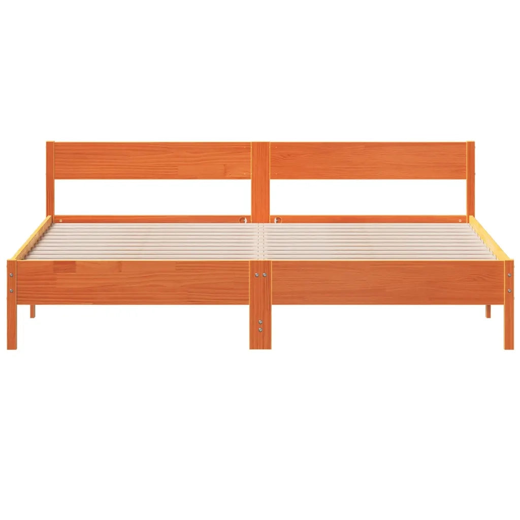 Giroletto senza Materasso Marrone Cera 200x200 cm Legno di Pino 3216211