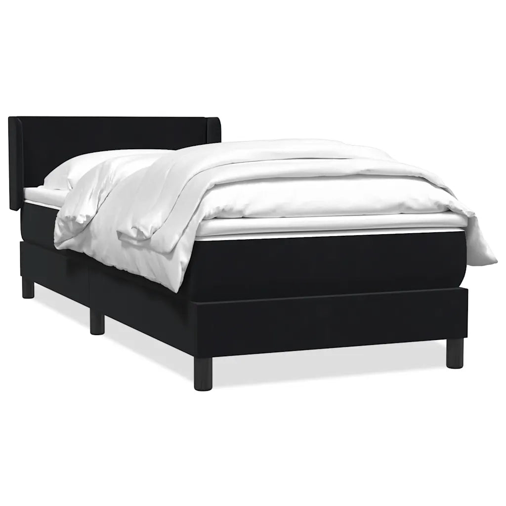 Giroletto a Molle con Materasso Nero 80x220 cm Velluto