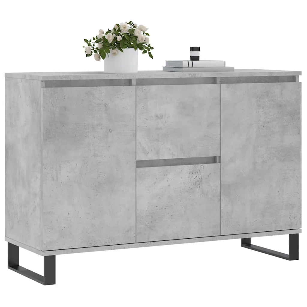 Credenza Grigio Cemento 101,5x35x70 cm in Legno Multistrato