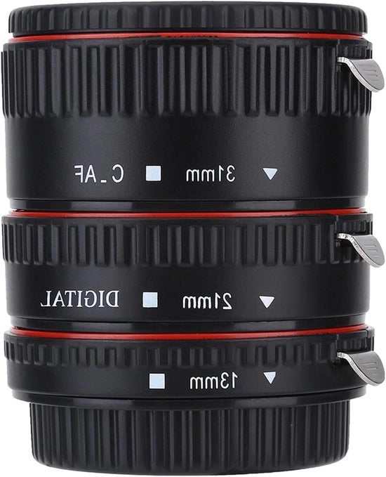 Set di Tubi di Estensione Macro con Funzionalità di Autofocus per Lenti EF-Mount con Anello di Focalizzazione Macro