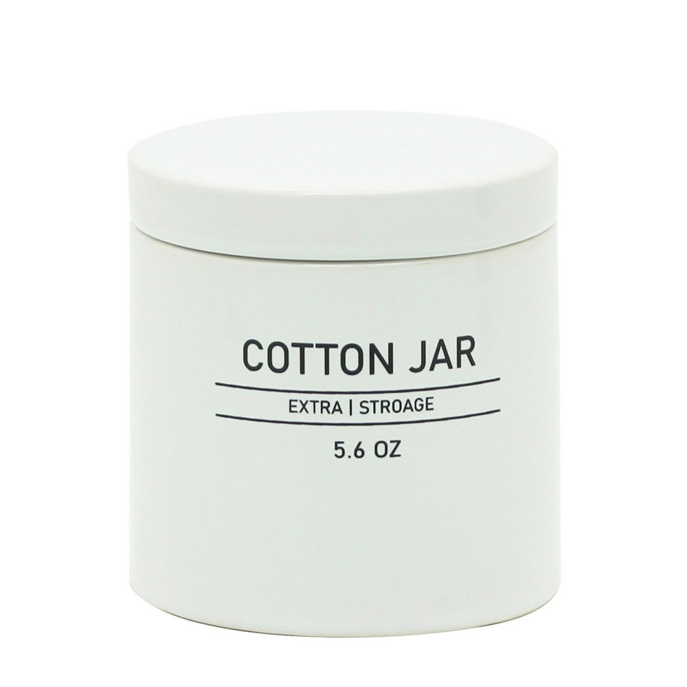 Barattolo in ceramica bianco con coperchio - serie White