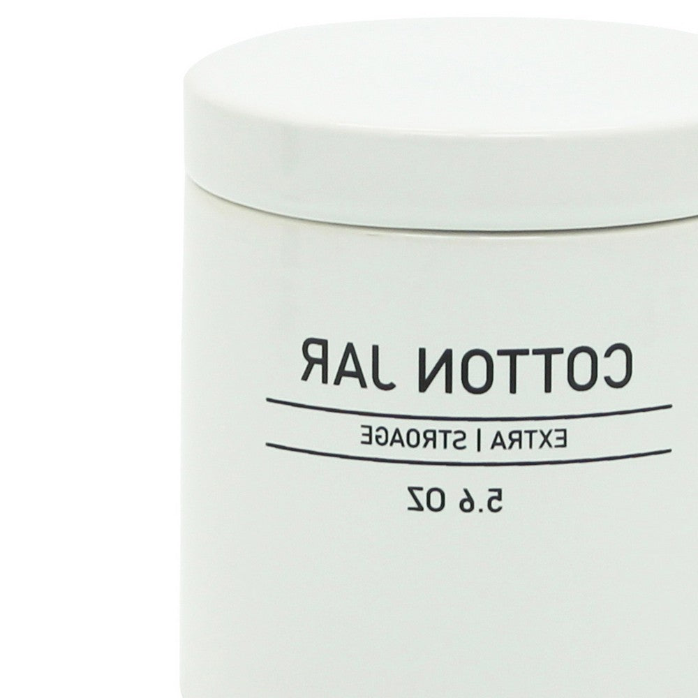 Barattolo in ceramica bianco con coperchio - serie White