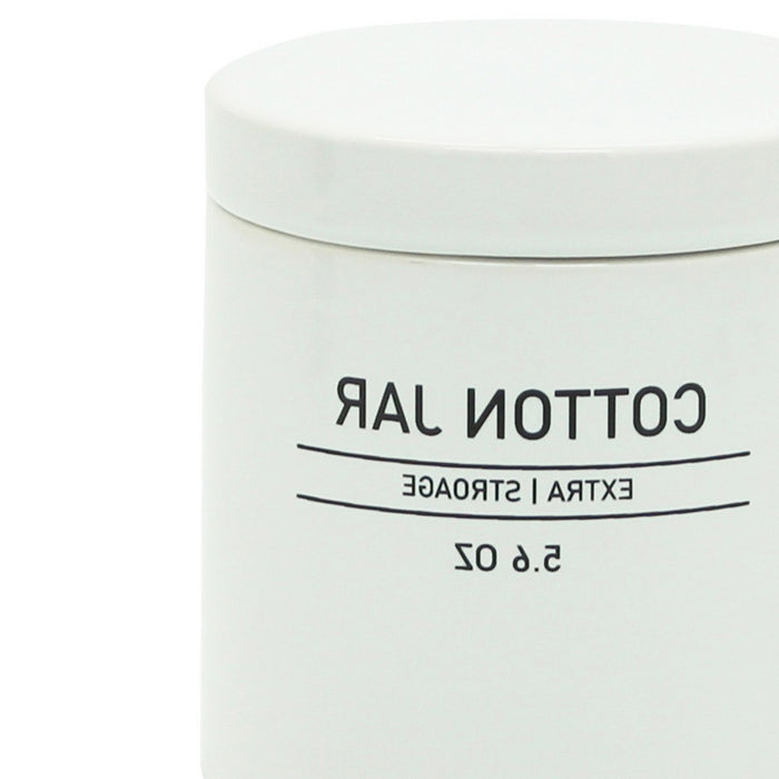 Barattolo in ceramica bianco con coperchio - serie White