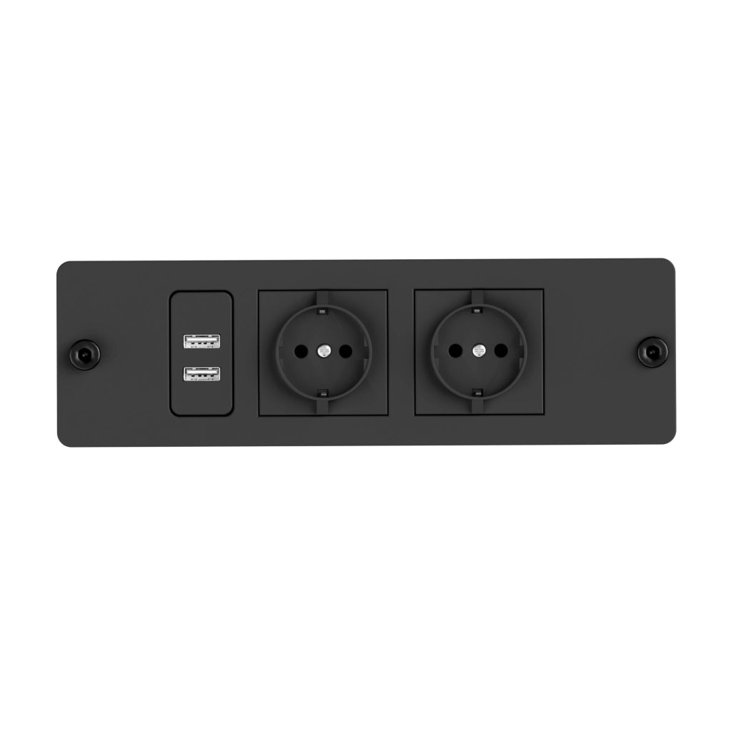 Letto imbottito 140x190 cm con contenitore; LED e USB in lino nero e grigio