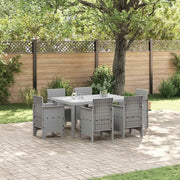 Set da Pranzo per Giardino 7 pcs Grigio chiaro Rattan Polt