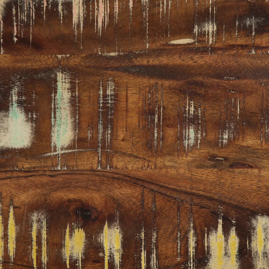 Panca-Sgabello Multicolore 80x35x45 cm in Legno Massello Recupero