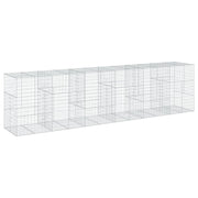 Gabbione recinto a gabbia muro di contenimento con coperchio 600 x 100 x 150 cm ferro zincato argento 02_0040180