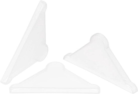 Allestimento Plus - Protezioni Angolari in Plastica - 20 Pezzi - Forma Triangolare - Protezione Angolare per Vetro, Specchi, Pavimenti - Bianco - Protezioni Angolari 3 x 50 mm