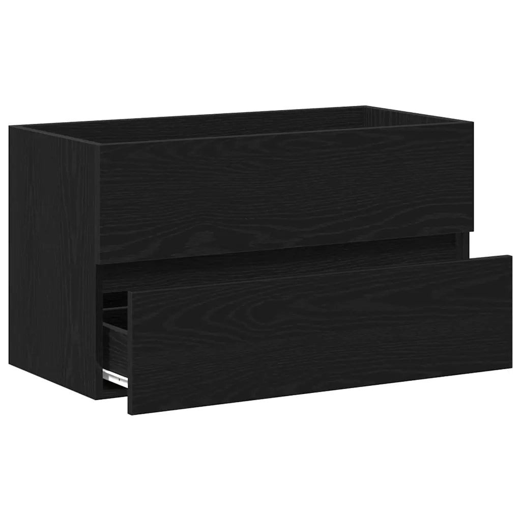 vidaXL Mobile Lavabo Rovere Nero 80x38,5x45 cm in Legno Multistrato