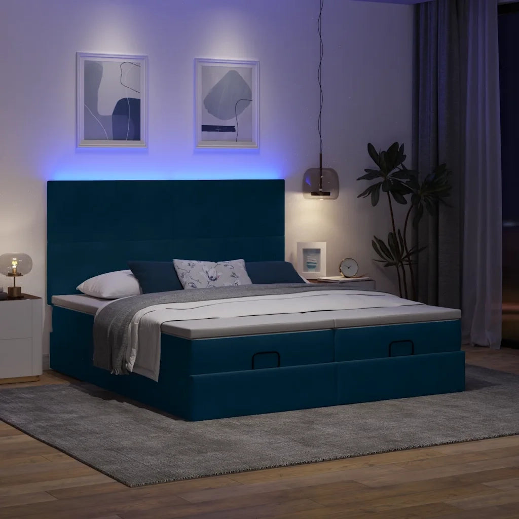 Struttura Letto Pouf con Materassi 160x200 cm Velluto 3314601
