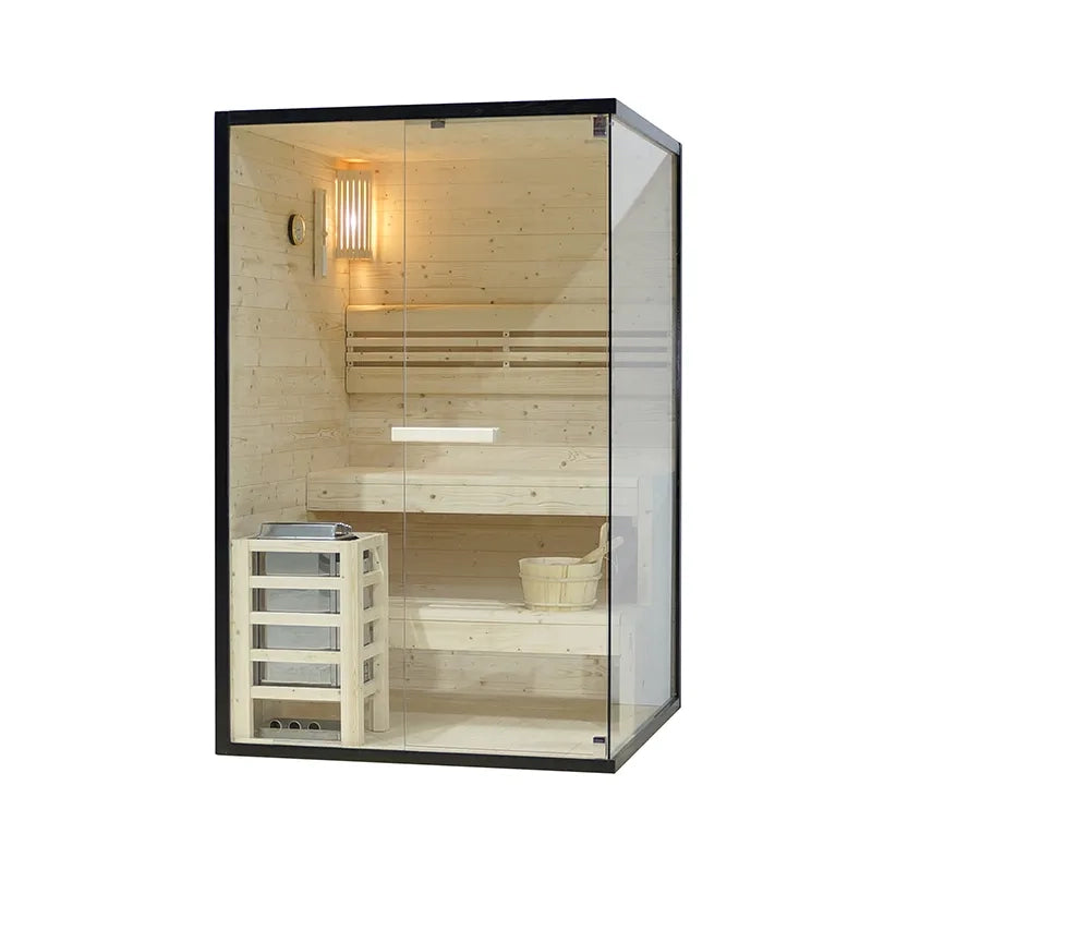 Sauna finlandese da interno 2 persone 120x120cm h190 in legno di abete | Kivi