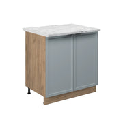 Mobiletto base cucina Fame-Line Blu-grigio chiaro/Rovere dorato 80 cm con ripiano, PL Marmo Vicco