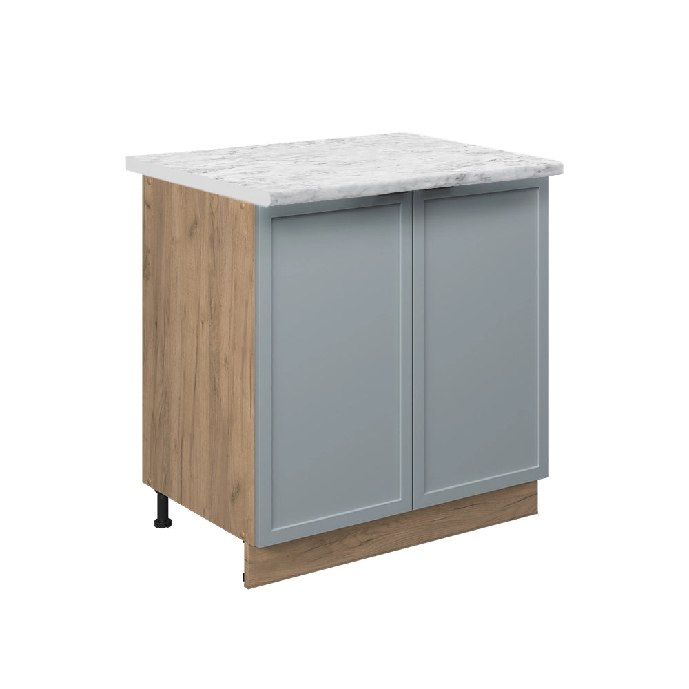 Mobiletto base cucina Fame-Line Blu-grigio chiaro/Rovere dorato 80 cm con ripiano, PL Marmo Vicco