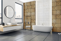 Set 10 Pannelli Decorativi Fonoassorbenti 58x58 cm in MDF Decoro D Obliquo Doppio Rovere Aurora