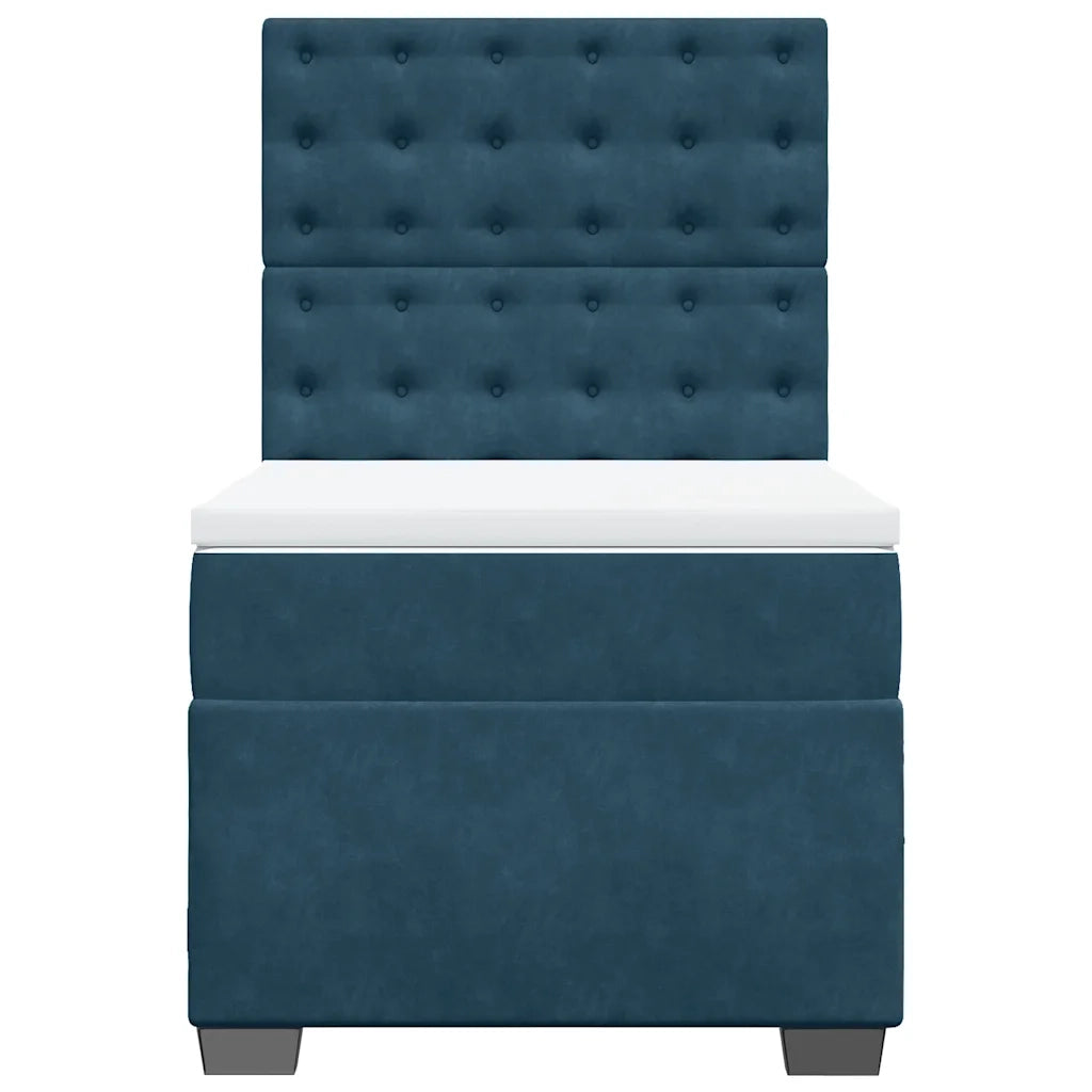 Giroletto a Molle con Materasso Blu 100x200 cm in Velluto 3290850