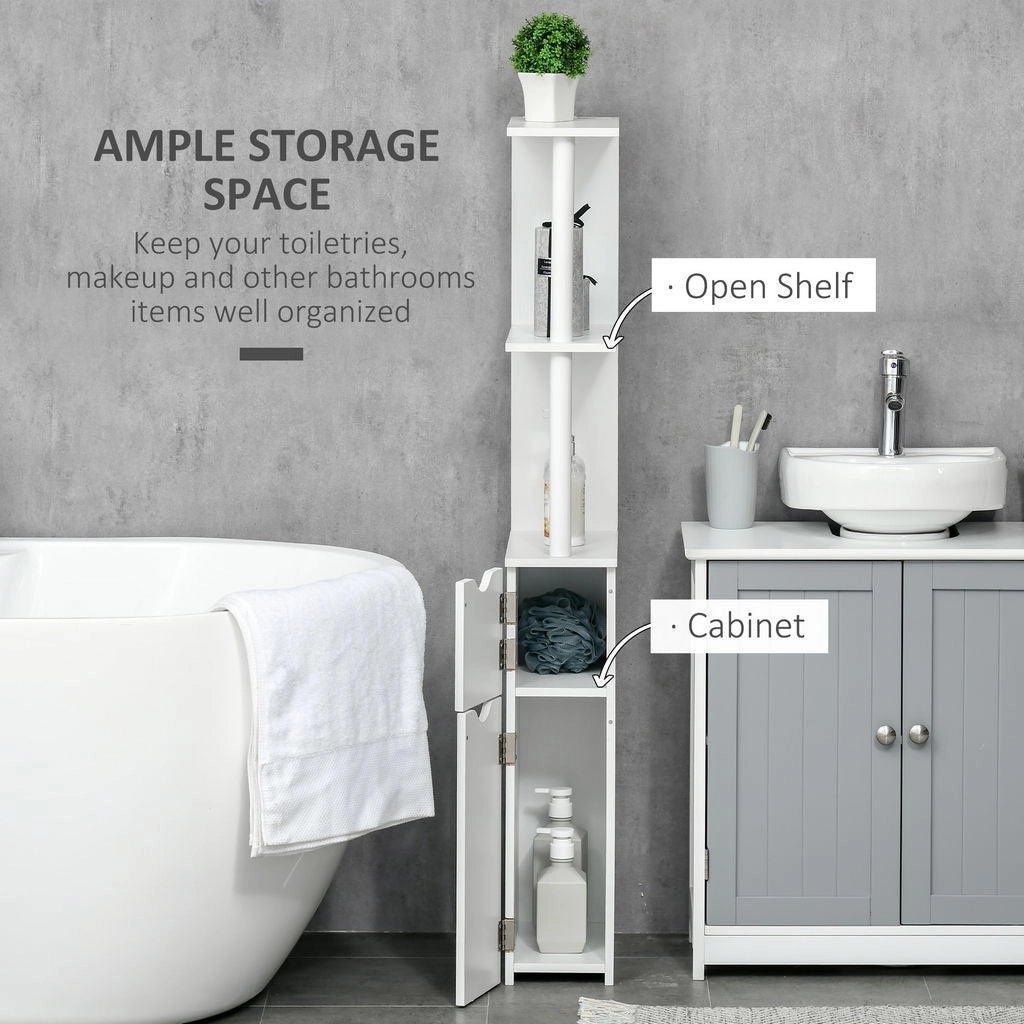 COLONNA DA BAGNO CON 2 RIPIANI E 2 ARMADIETTI 15.2X29.8X118 CM BIANCO
