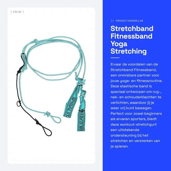 Fitnessband con design migliorato a mano - Stretchband - Yoga Stretchband - Weerstandsband - Esercizio - Riduzione dei disturbi