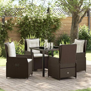 Set da Pranzo per Giardino 5 pcs Marrone polyrattan 3380947