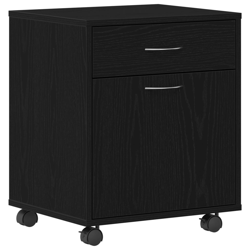 Mobiletto Rolling in Rovere Nero 45x38x54 cm in Legno Ingegnerizzato