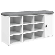 Panca Porta Scarpe Bianca 102x32x50 cm in Legno Multistrato