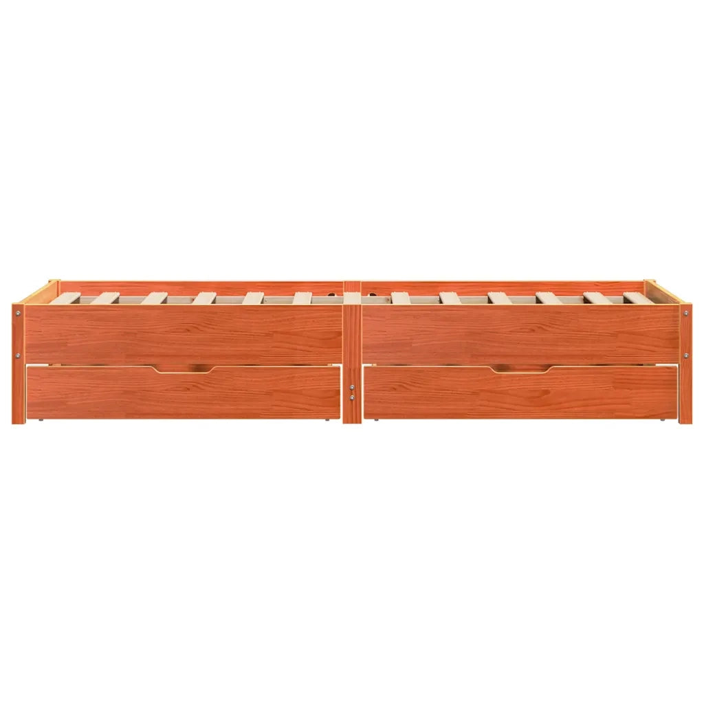 Letto senza Materasso Marrone Cera 100x200 cm in Legno di Pino