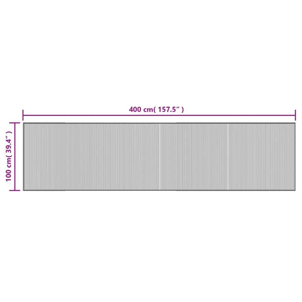 Tappeto Rettangolare Marrone Scuro 100x400 cm in BambÃ¹