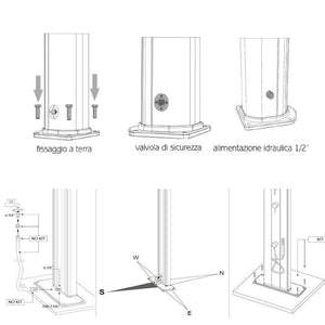 Doccia Solare Energy Pro 75Lt In Alluminio Con Pulsante Temporizzato E Lavapiedi  Colore Bianca Cv-A930/9001