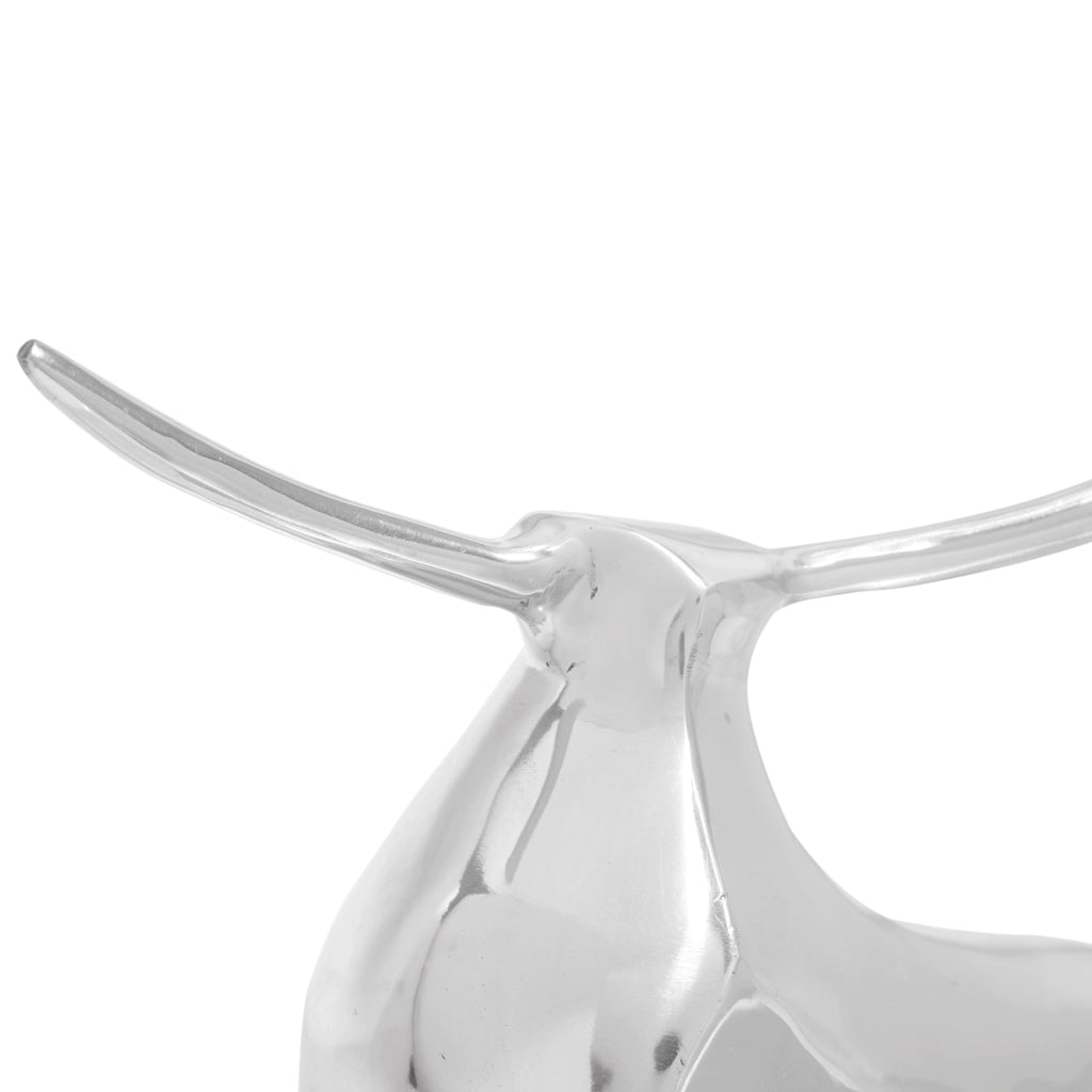 Scultura di Toro  Argento 37x44x17 cm in Alluminio