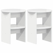 Mobile laterale | Tavolo laterale | Tavolino 2 pz Bianco Lucido ?40 x 50 cm