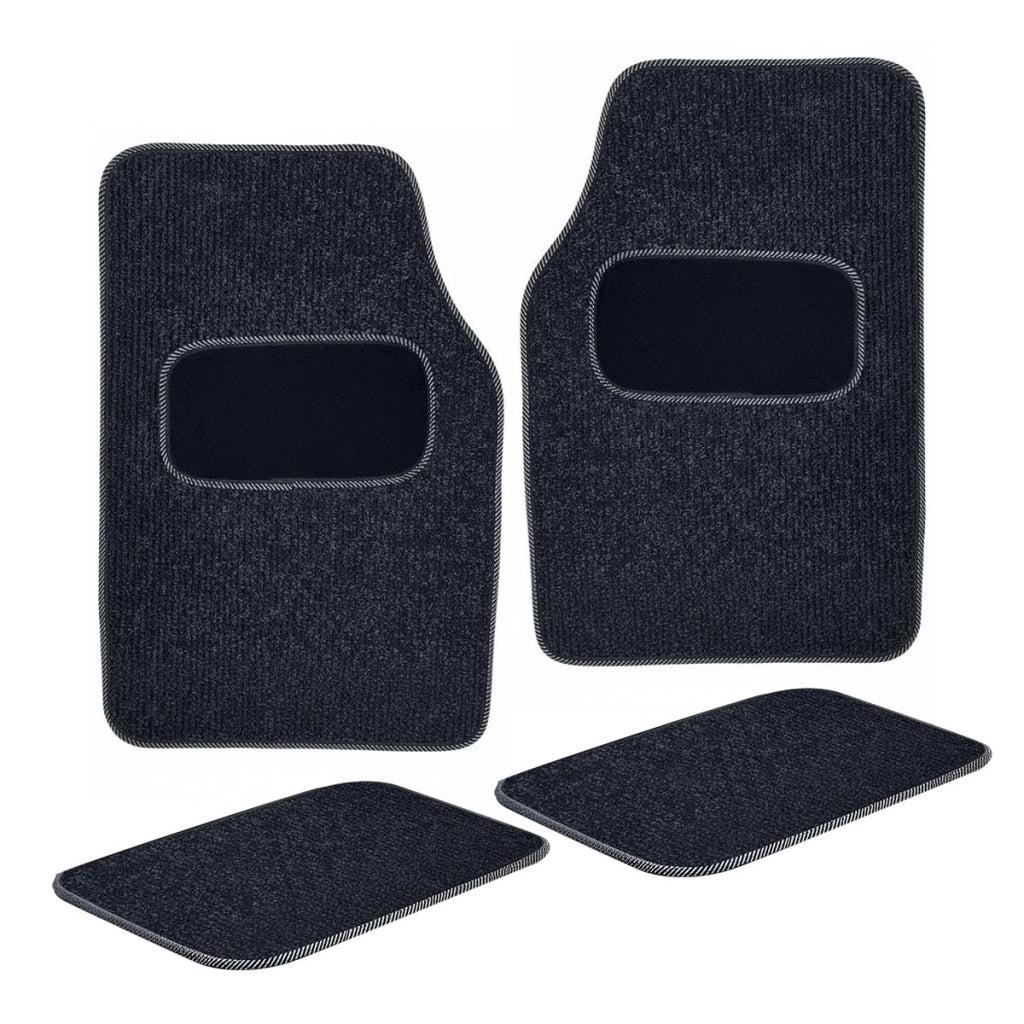Set di 4 Tappetini per Auto Universali in PVC Ecologico Nero Avizar