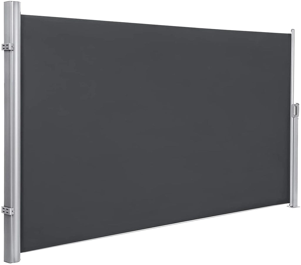 Tenda laterale 160 x 300 tenda laterale avvolgibile protezione dalla vista parasole tessuto in poliestere 280 g/m² grigio scuro 12_0000978