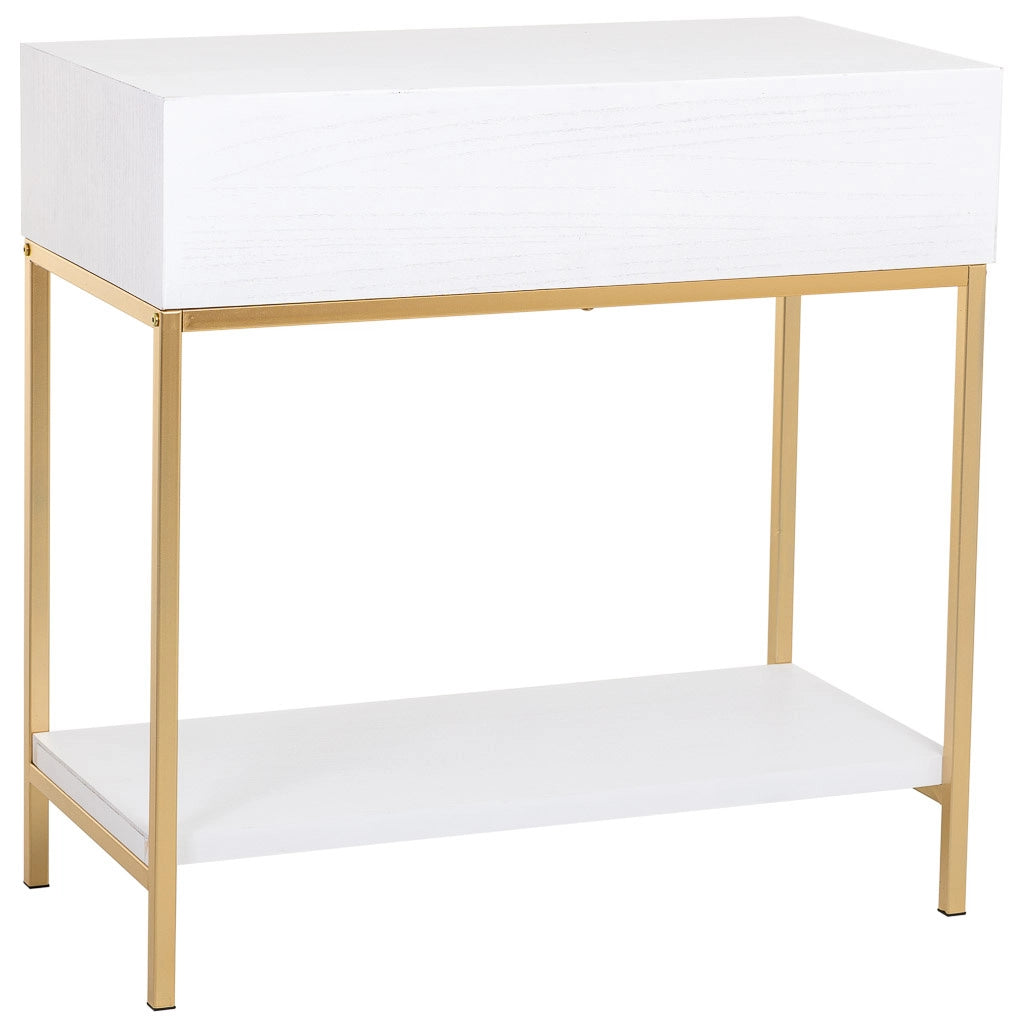 Mobile ingresso con 2 cassetti, legno e metallo, 80x42x79h cm