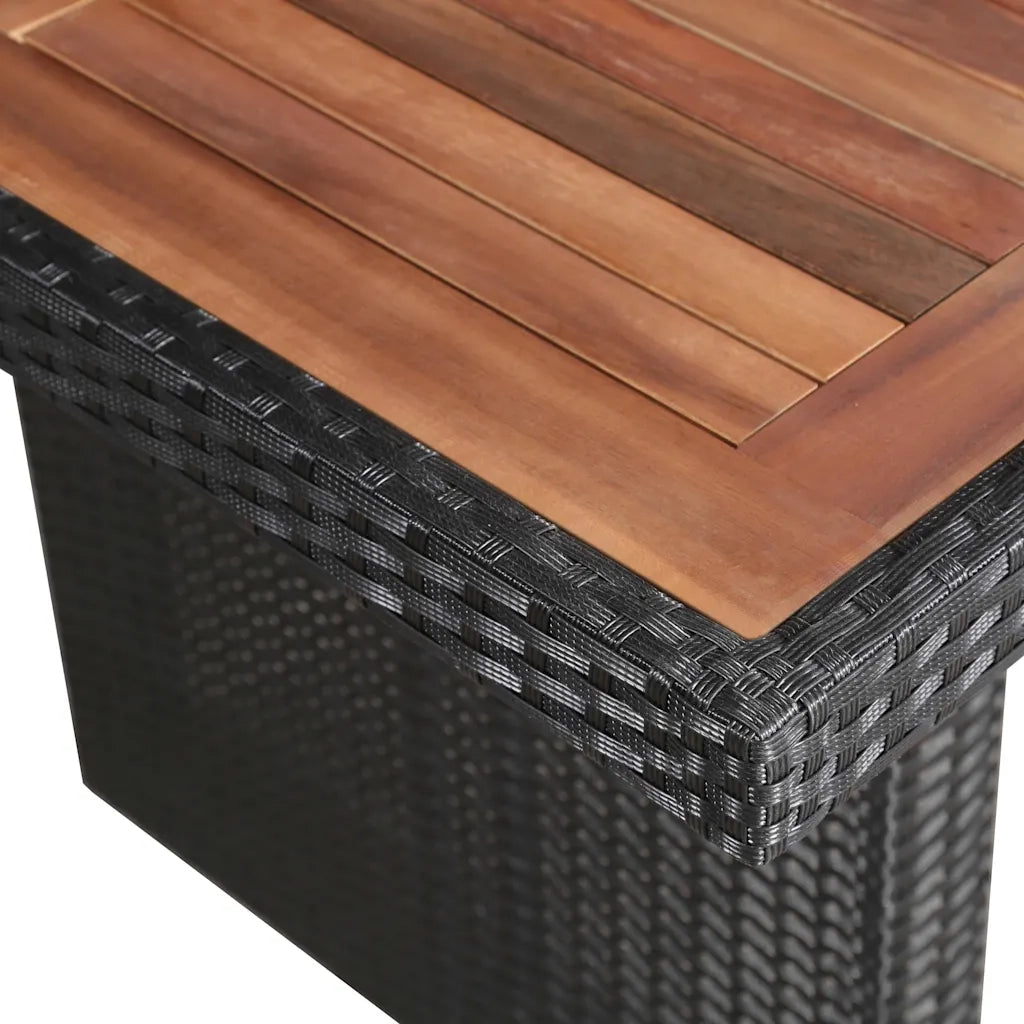 Set da Pranzo da Giardino 9 pz con Cuscini in Polyrattan Nero    cod mxl 32784