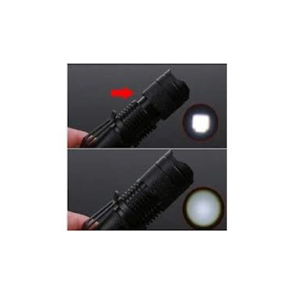 Trade Shop - Mini Torcia A Luce Bianca 500 W 800 Lumes Ricaricabile Resistente Con Gancio -