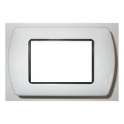 Trade Shop - Placchette Placche In Abs Compatibili Per Master Modo Colorra Placca Copriprese - Bianco -4 Fori     -
