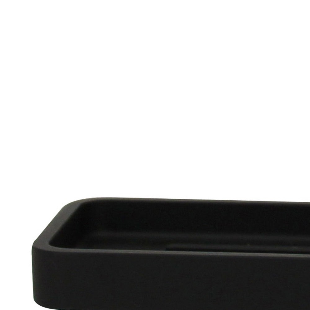 Portasapone in poliresina nera - serie Onice