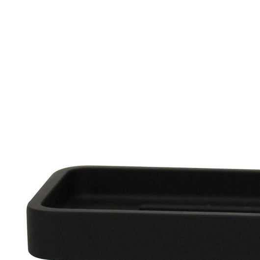 Portasapone in poliresina nera - serie Onice