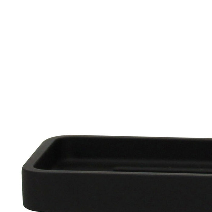 Portasapone in poliresina nera - serie Onice