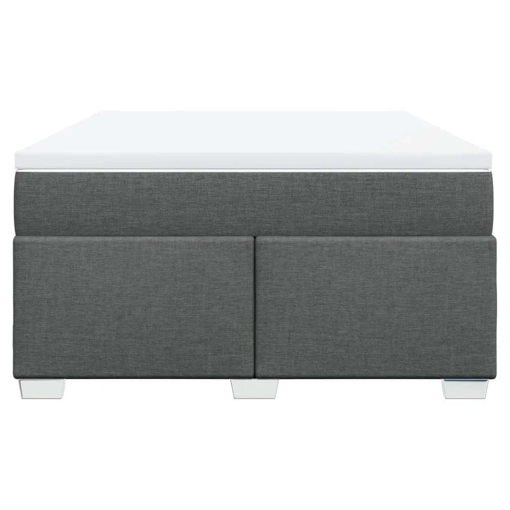 Giroletto a Molle con Materasso Grigio Scuro 160x200 cm Tessuto