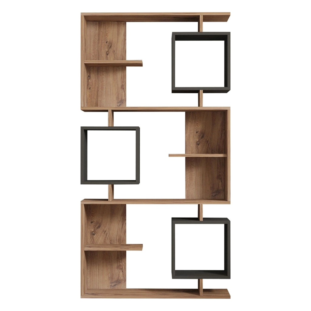 Biblioteca Cergnago, Libreria 8 Ripiani, 90x25x172h cm Marrone Rovere