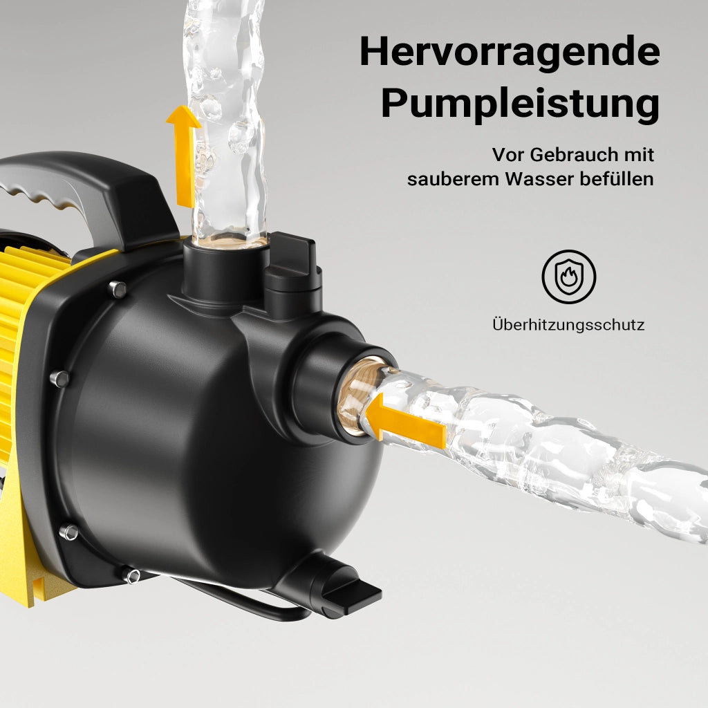 Pompa da giardino autoadescante 2800l/h 600W max 35m con maniglia Elettropompa