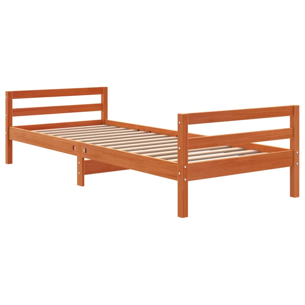 Letto senza Materasso Marrone Cera 90x190 cm in Legno di Pino