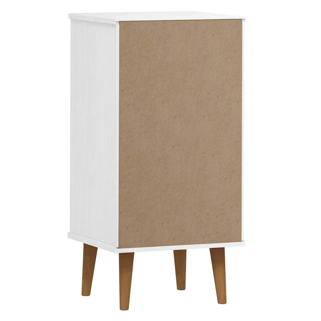 Cassettiera MOLDE Bianca 40x35x82 cm in Legno Massello di Pino CFW1396781