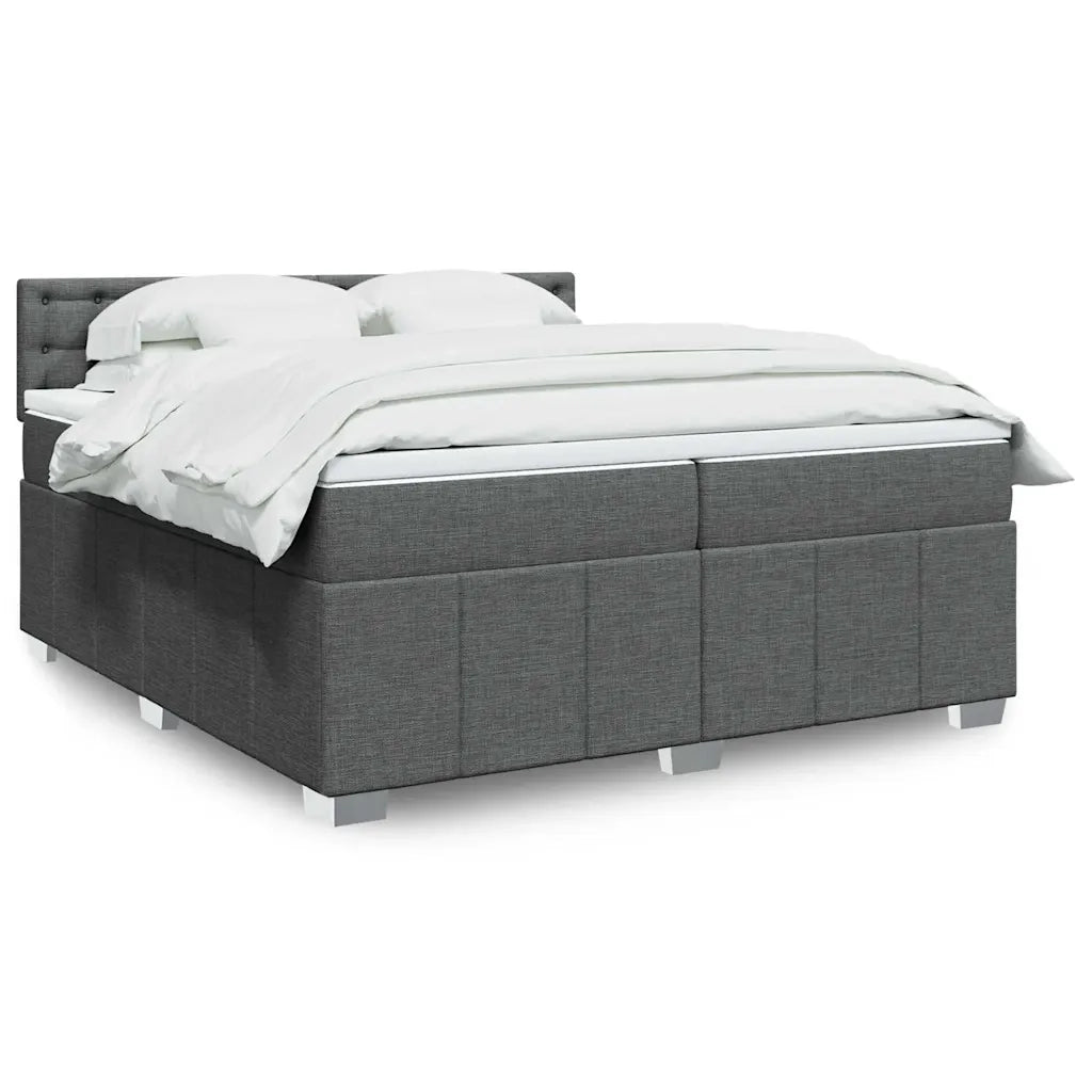 Giroletto a Molle con Materasso Grigio Scuro 200x200 cm Tessuto 3287190