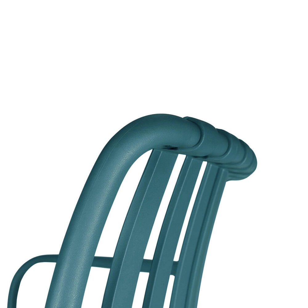 Sedia Iside da esterno in plastica verde petrolio comfort premium con braccioli