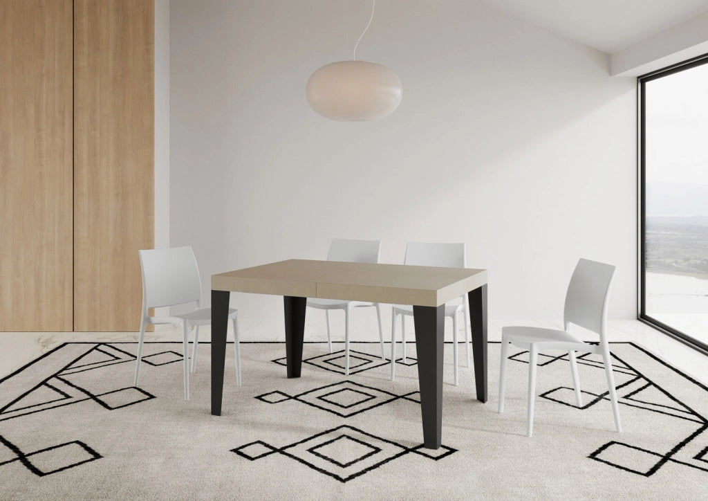 Tavolo allungabile 90x140/400 cm Flaris cashmere gambe antracite