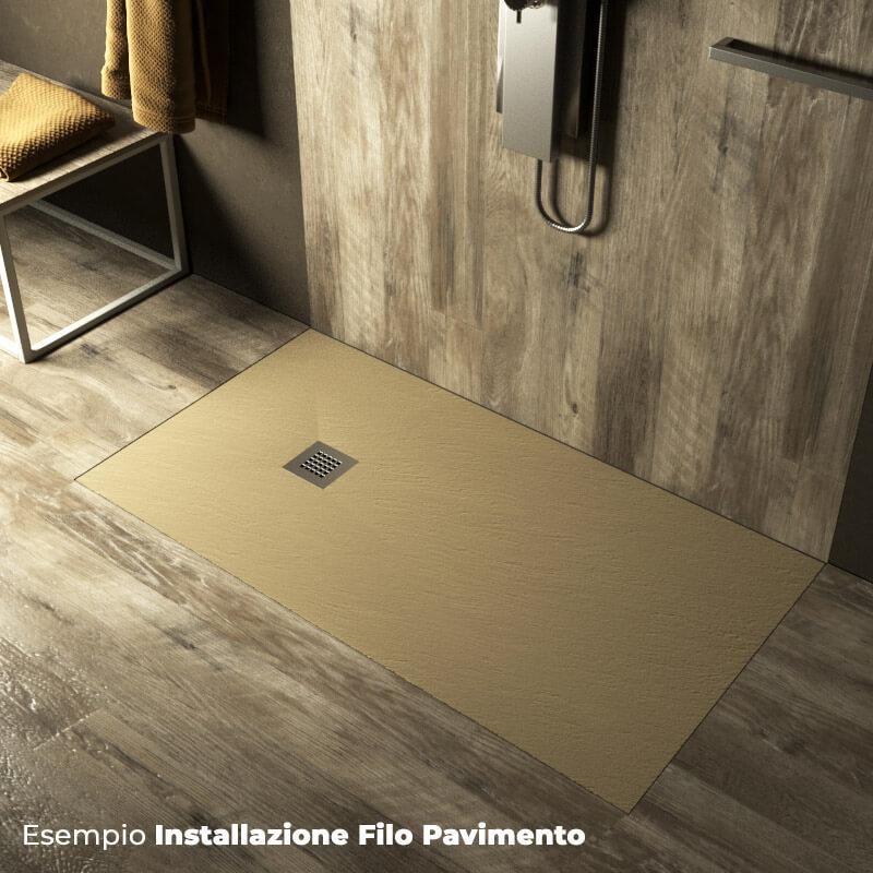 Piatto Doccia in Pietra 90x190 cm Pedrinelli Ardesia Stone Side Beige