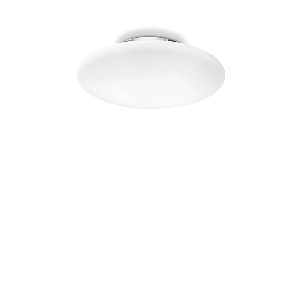 Plafoniera Moderna Smarties Vetro Bianco 3 Luci E27 D50Cm
